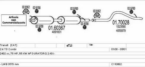MTS C110682009788 - Impianto gas scarico www.autoricambi360.it