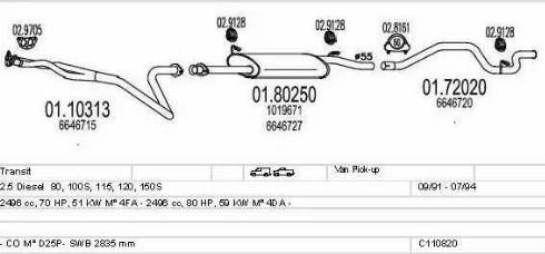 MTS C110820019863 - Impianto gas scarico www.autoricambi360.it