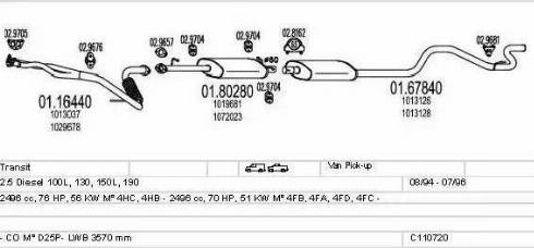 MTS C110720004309 - Impianto gas scarico www.autoricambi360.it