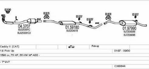 MTS C380644009745 - Impianto gas scarico www.autoricambi360.it