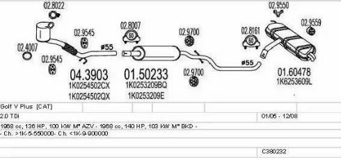 MTS C380232003040 - Impianto gas scarico www.autoricambi360.it