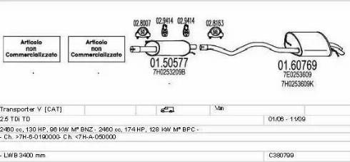 MTS C380799010854 - Impianto gas scarico www.autoricambi360.it