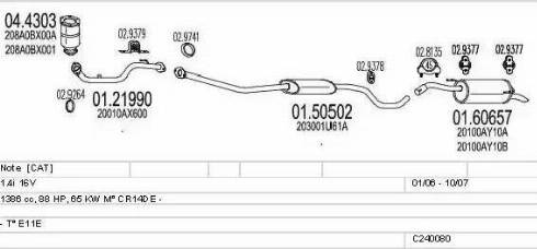 MTS C240080004553 - Impianto gas scarico www.autoricambi360.it