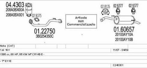 MTS C240301014663 - Impianto gas scarico www.autoricambi360.it