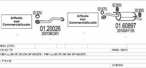 MTS C240324025447 - Impianto gas scarico www.autoricambi360.it