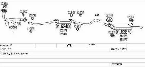 MTS C250658008489 - Impianto gas scarico www.autoricambi360.it
