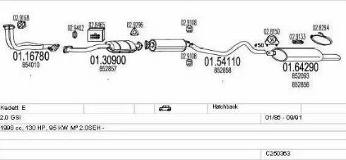 MTS C250363005083 - Impianto gas scarico www.autoricambi360.it
