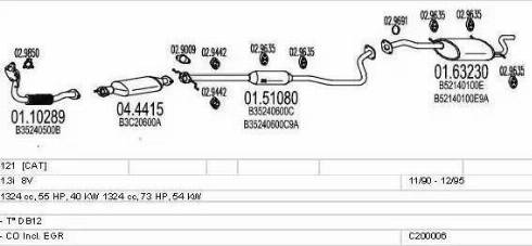 MTS C200006000007 - Impianto gas scarico www.autoricambi360.it