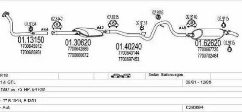 MTS C280694008410 - Impianto gas scarico www.autoricambi360.it