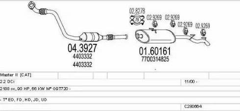 MTS C280664007240 - Impianto gas scarico www.autoricambi360.it