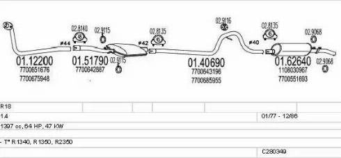 MTS C280349006332 - Impianto gas scarico www.autoricambi360.it