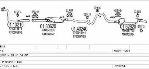 MTS C280351006336 - Impianto gas scarico www.autoricambi360.it