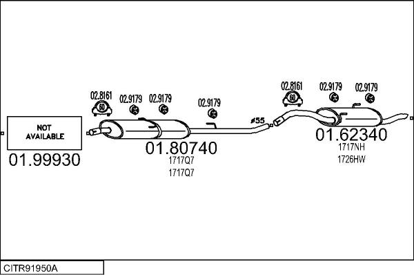 MTS CITR91950A015099 - Impianto gas scarico www.autoricambi360.it