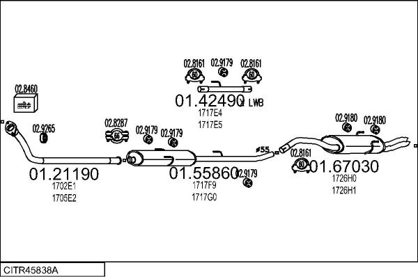 MTS CITR45838A005617 - Impianto gas scarico www.autoricambi360.it