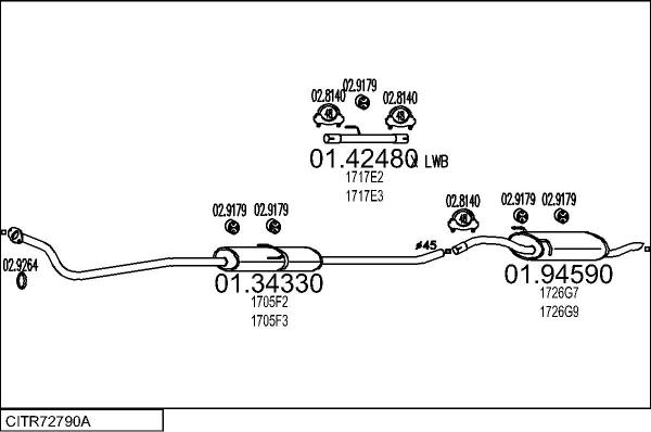 MTS CITR72790A005554 - Impianto gas scarico www.autoricambi360.it