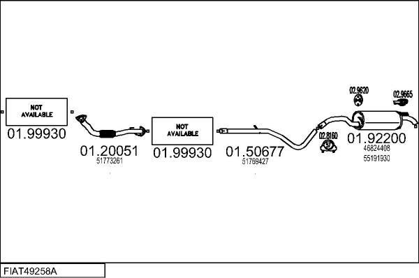 MTS FIAT49258A133241 - Impianto gas scarico www.autoricambi360.it