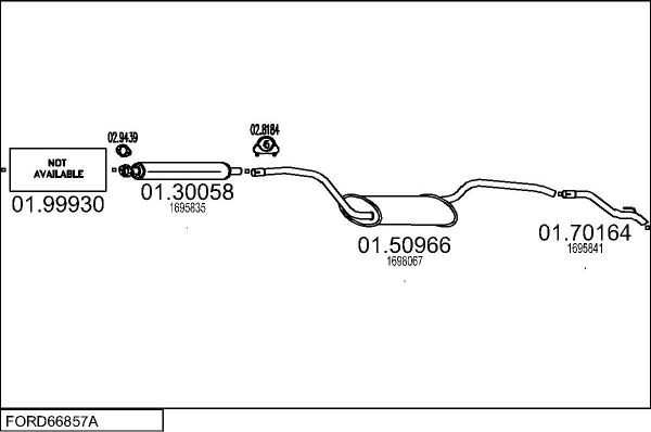 MTS FORD66857A014793 - Impianto gas scarico www.autoricambi360.it