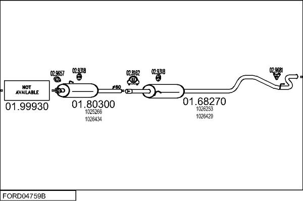 MTS FORD04759B008836 - Impianto gas scarico www.autoricambi360.it