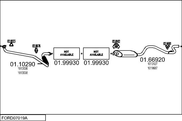MTS FORD07019A016304 - Impianto gas scarico www.autoricambi360.it