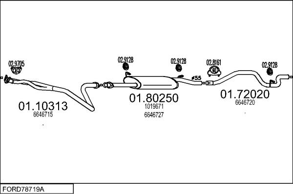 MTS FORD78719A001122 - Impianto gas scarico www.autoricambi360.it