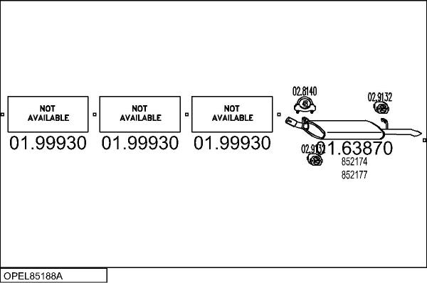 MTS OPEL85188A000827 - Impianto gas scarico www.autoricambi360.it