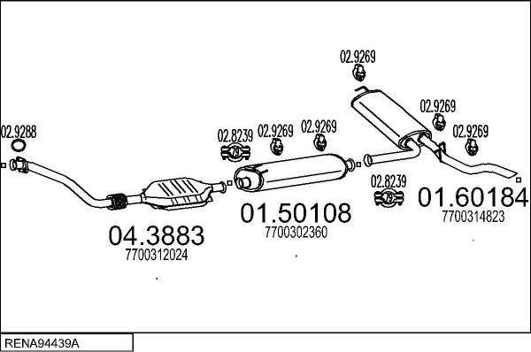 MTS RENA94439A010081 - Impianto gas scarico www.autoricambi360.it