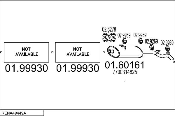 MTS RENA49449A015604 - Impianto gas scarico www.autoricambi360.it