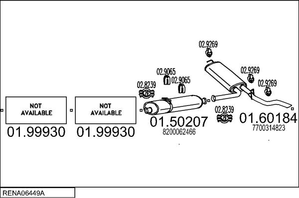 MTS RENA06449A023080 - Impianto gas scarico www.autoricambi360.it