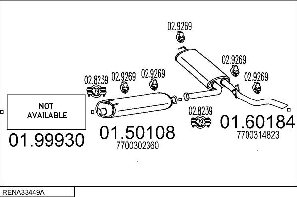 MTS RENA33449A010268 - Impianto gas scarico www.autoricambi360.it