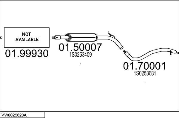 MTS VW0025628A118766 - Impianto gas scarico www.autoricambi360.it