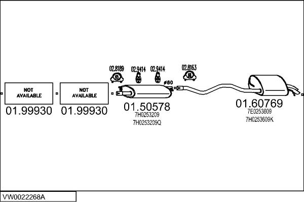 MTS VW0022268A114846 - Impianto gas scarico www.autoricambi360.it