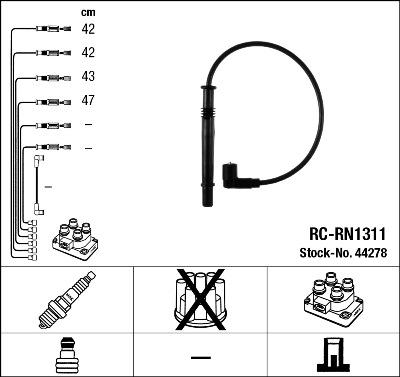NGK 44278 - Kit cavi accensione www.autoricambi360.it