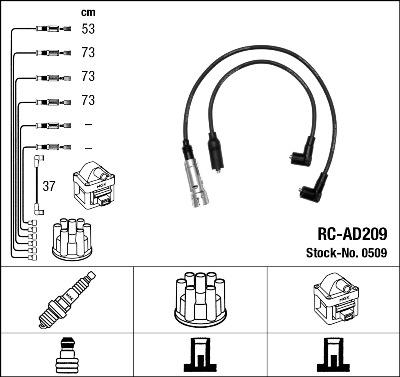 NGK 0509 - Kit cavi accensione www.autoricambi360.it