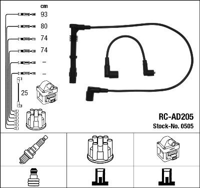 NGK 0505 - Kit cavi accensione www.autoricambi360.it