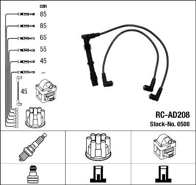 NGK 0508 - Kit cavi accensione www.autoricambi360.it