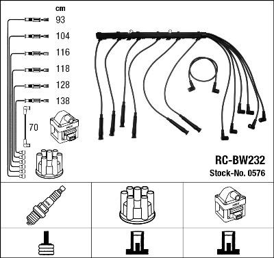 NGK 0576 - Kit cavi accensione www.autoricambi360.it