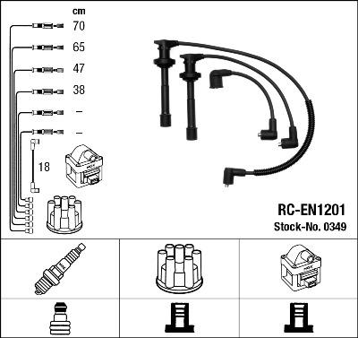 NGK 0349 - Kit cavi accensione www.autoricambi360.it