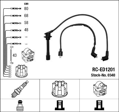 NGK 0348 - Kit cavi accensione www.autoricambi360.it