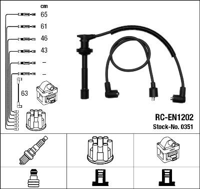 NGK 0351 - Kit cavi accensione www.autoricambi360.it