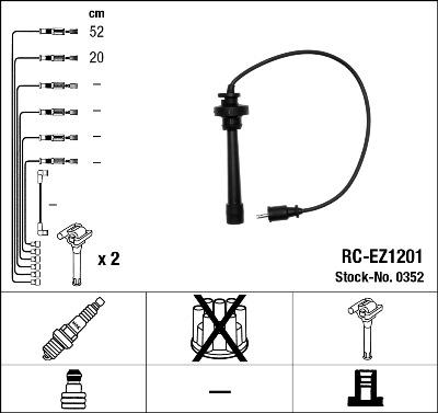 NGK 0352 - Kit cavi accensione www.autoricambi360.it