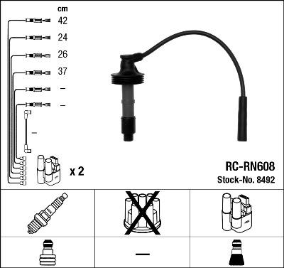 NGK 8492 - Kit cavi accensione www.autoricambi360.it