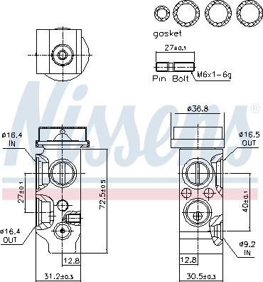 Nissens 999544 - Valvola ad espansione, Climatizzatore www.autoricambi360.it