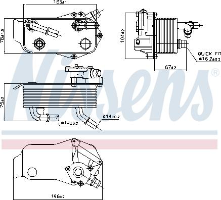 Nissens 90736 - Radiatore olio, Cambio automatico www.autoricambi360.it