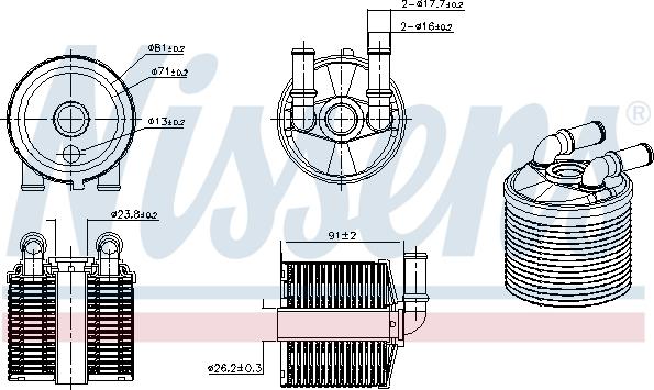 Nissens 91506 - Radiatore olio, Cambio automatico www.autoricambi360.it