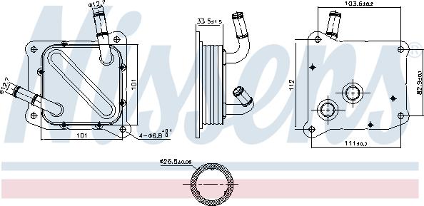 Nissens 91181 - Radiatore olio, Cambio automatico www.autoricambi360.it