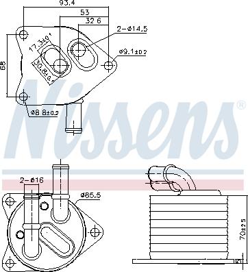 Nissens 91396 - Radiatore olio, Cambio automatico www.autoricambi360.it