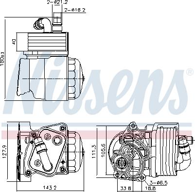 NISSENS 91323 - Radiatore olio, Olio motore www.autoricambi360.it
