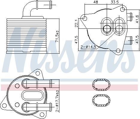 Nissens 91286 - Radiatore olio, Cambio automatico www.autoricambi360.it