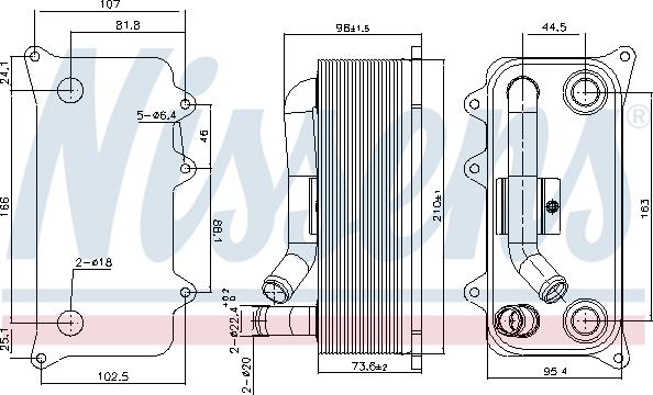 Nissens 91273 - Radiatore olio, Olio motore www.autoricambi360.it