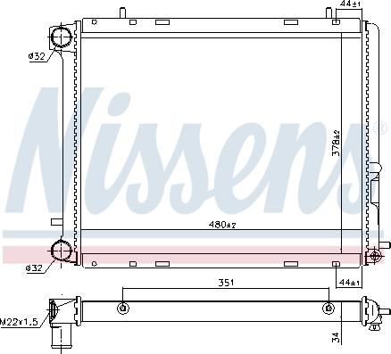 NISSENS 698141 - Radiatore, Raffreddamento motore www.autoricambi360.it